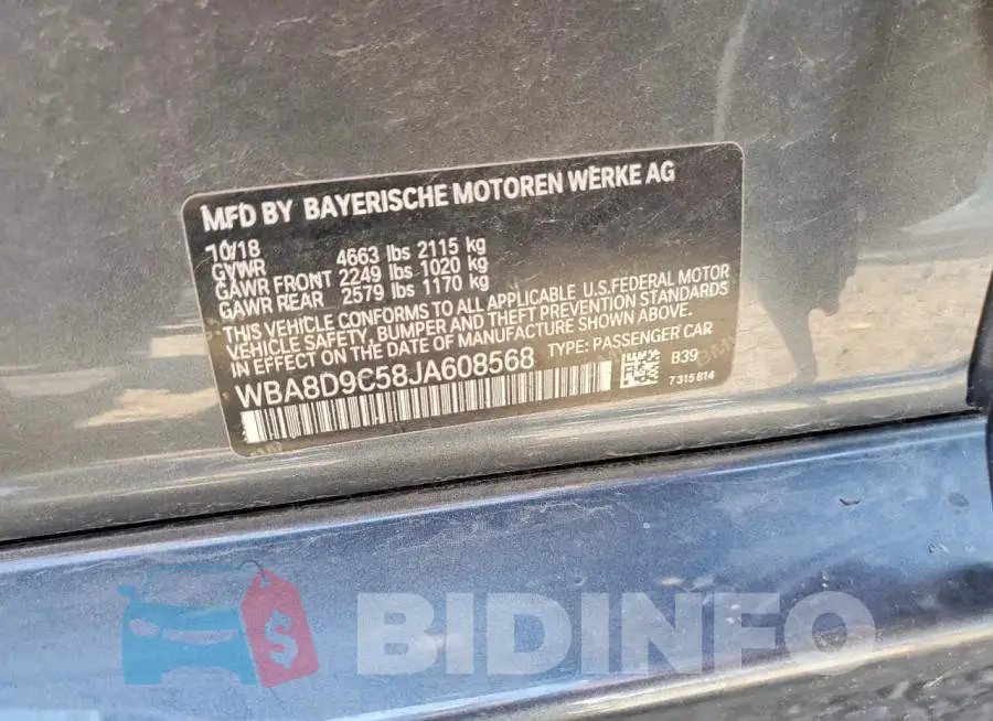 WBA8D9C58JA608568 Photo# 12
