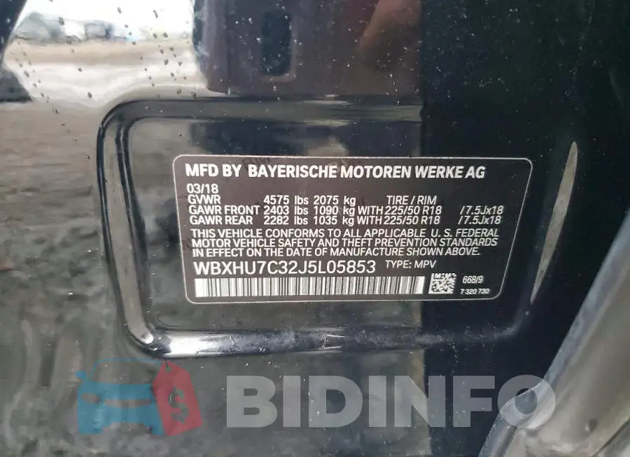 WBXHU7C32J5L05853 Photo# 13