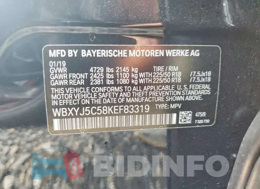 WBXYJ5C58KEF83319 Photo# 12