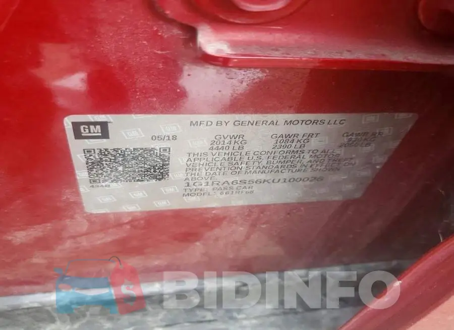 1G1RA6S56KU100026 Photo# 12