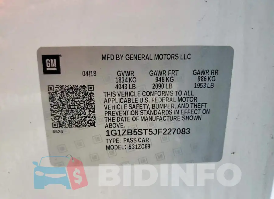 1G1ZB5ST5JF227083 Photo# 12
