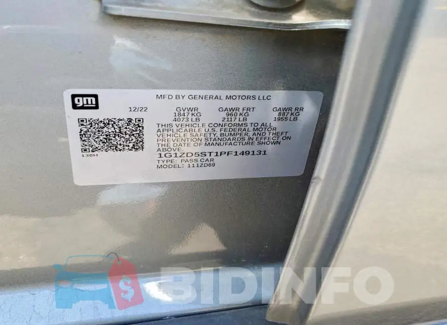 1G1ZD5ST1PF149131 Photo# 12