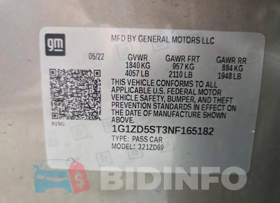 1G1ZD5ST3NF165182 Photo# 12