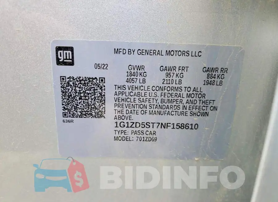 1G1ZD5ST7NF158610 Photo# 13