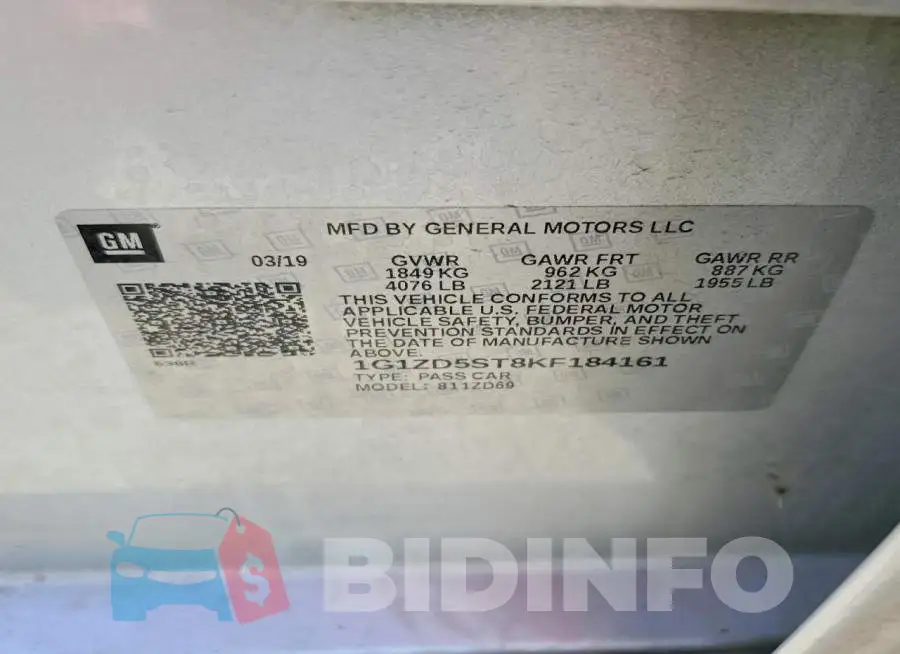 1G1ZD5ST8KF184161 Photo# 13
