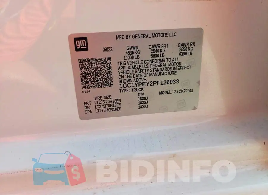 1GC1YPEY2PF126033 Photo# 12