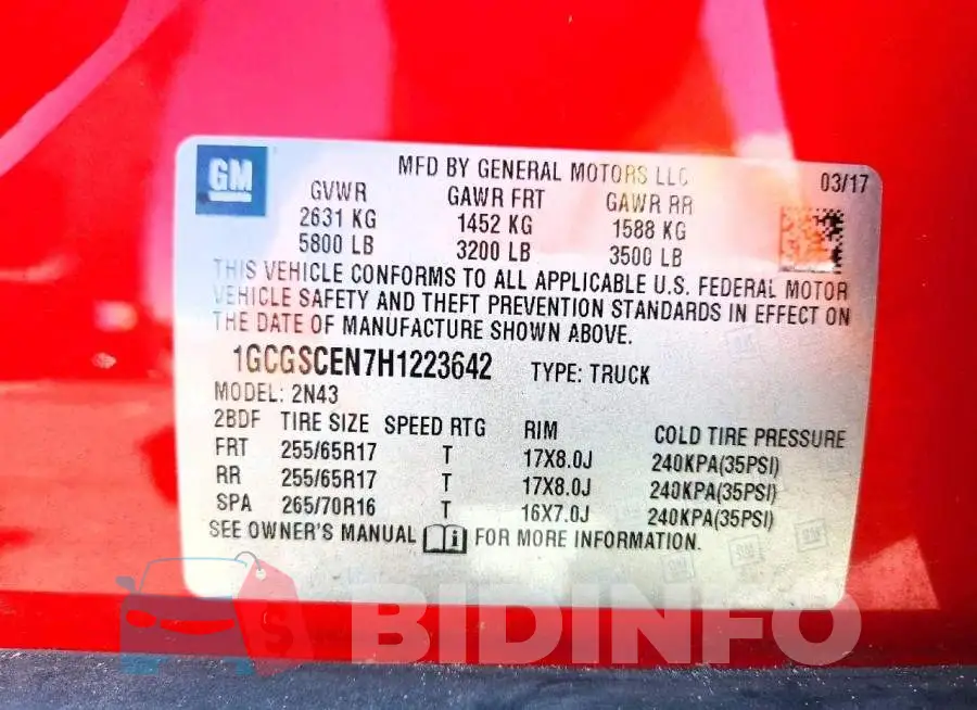 1GCGSCEN7H1223642 Photo# 13