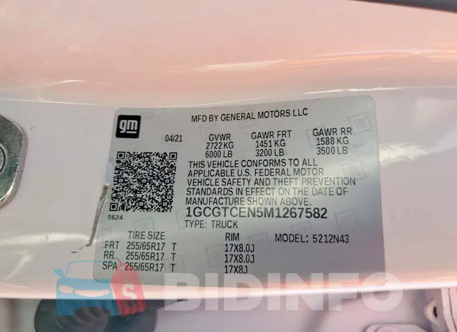 1GCGTCEN5M1267582 Photo# 12