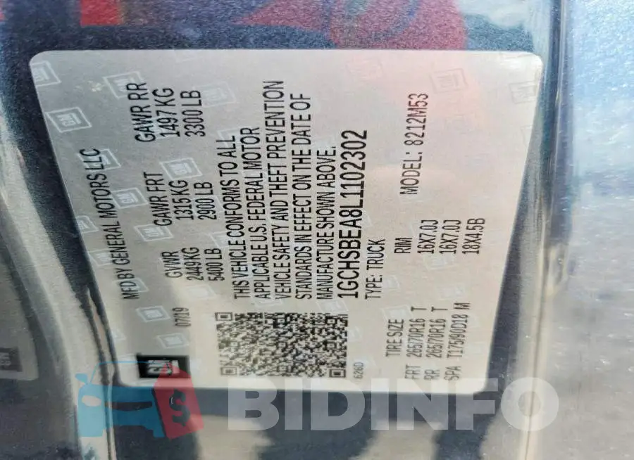 1GCHSBEA8L1102302 Photo# 12