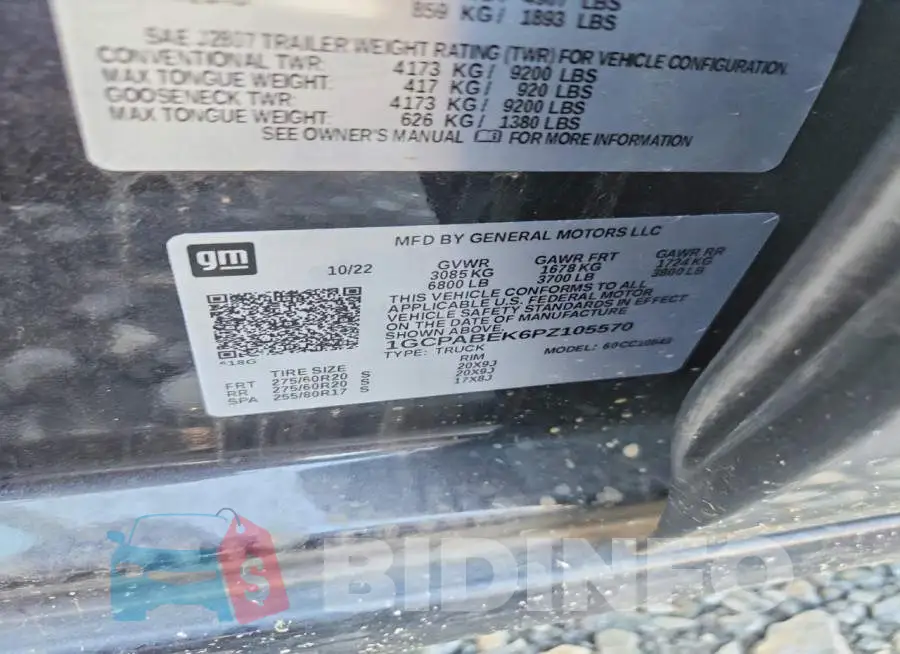1GCPABEK6PZ105570 Photo# 12