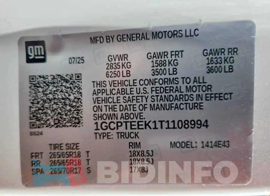 1GCPTEEK1T1108994 Photo# 12