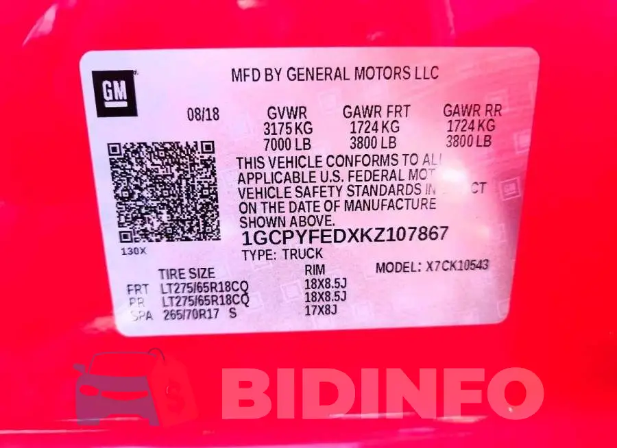 1GCPYFEDXKZ107867 Photo# 12