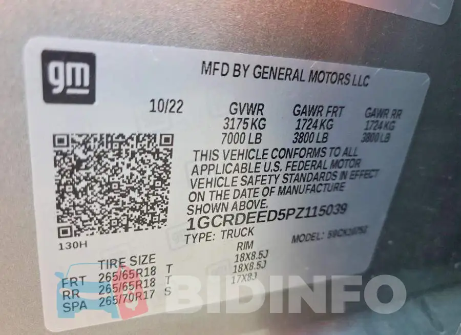1GCRDEED5PZ115039 Photo# 12
