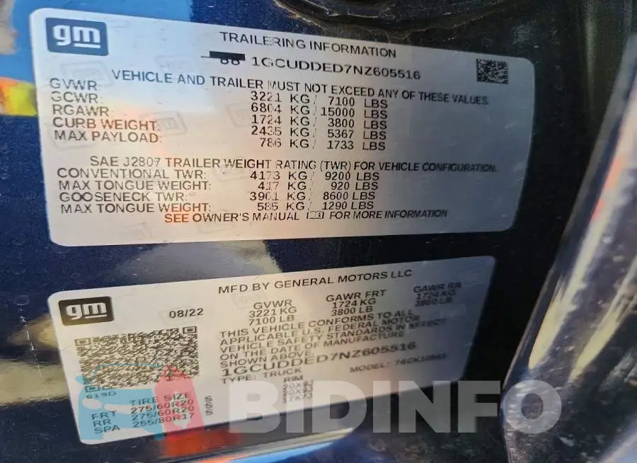 1GCUDDED7NZ605516 Photo# 12