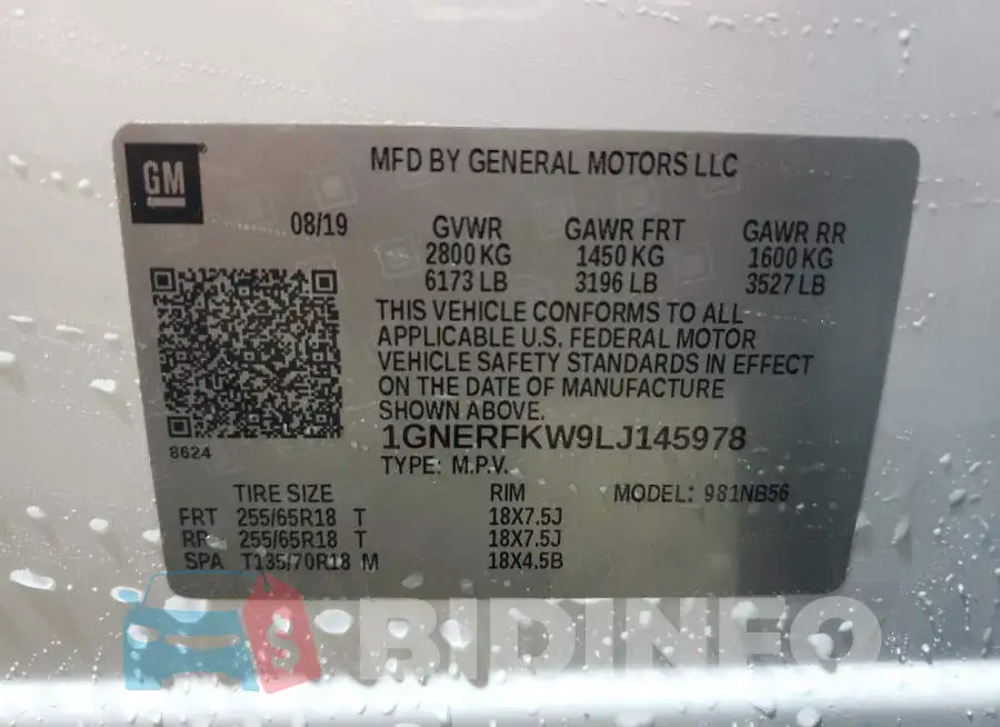 1GNERFKW9LJ145978 Photo# 14