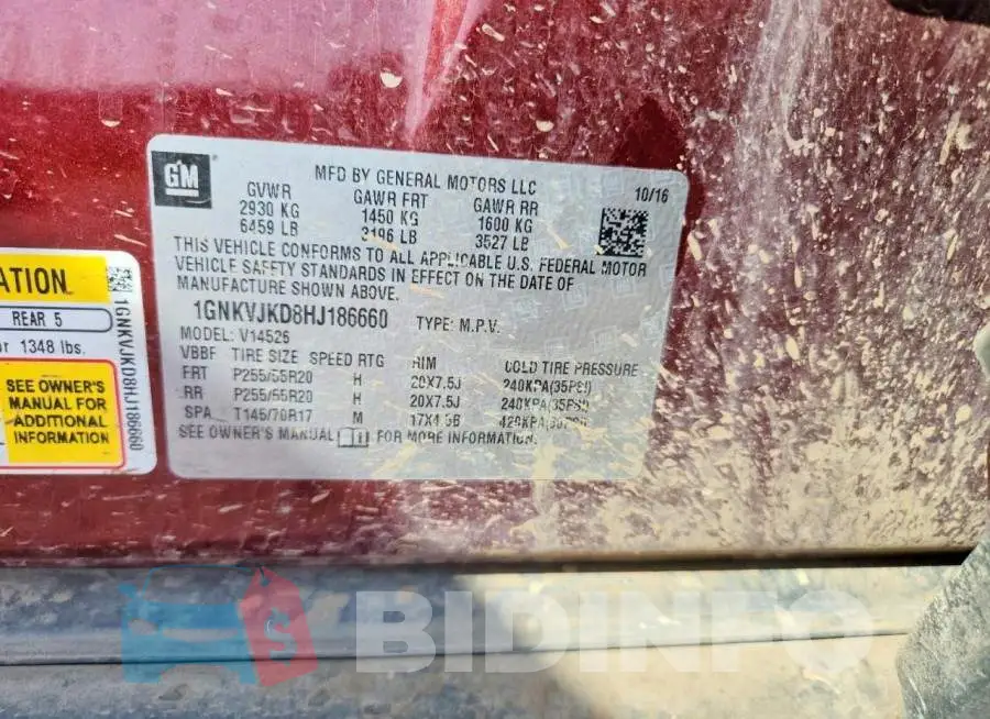 1GNKVJKD8HJ186660 Photo# 13