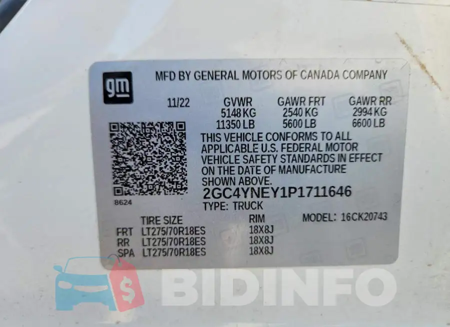 2GC4YNEY1P1711646 Photo# 12