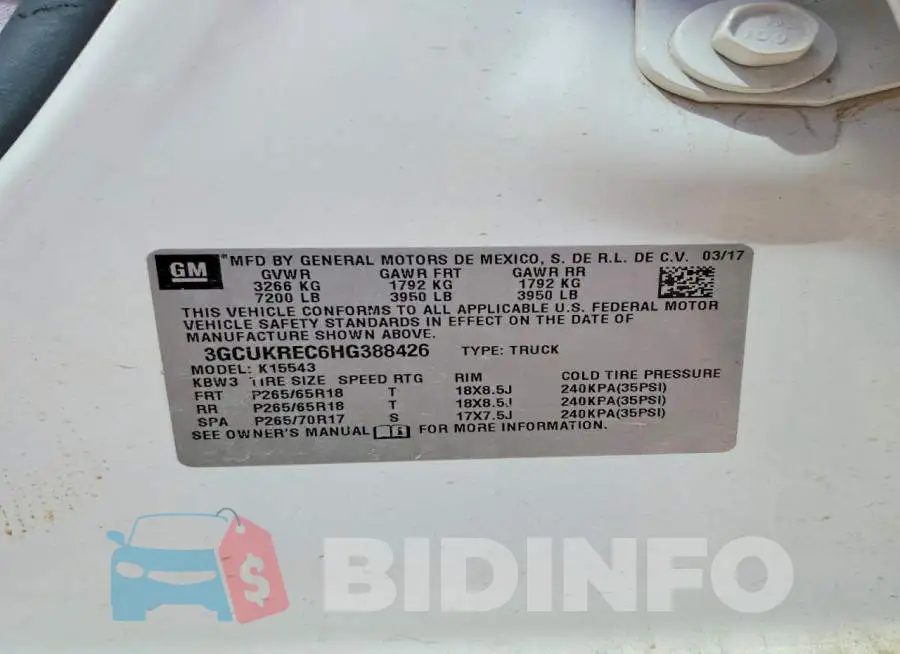 3GCUKREC6HG388426 Photo# 12