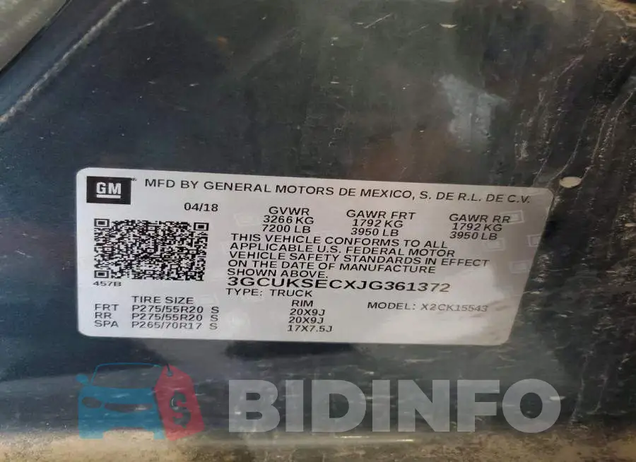 3GCUKSECXJG361372 Photo# 12