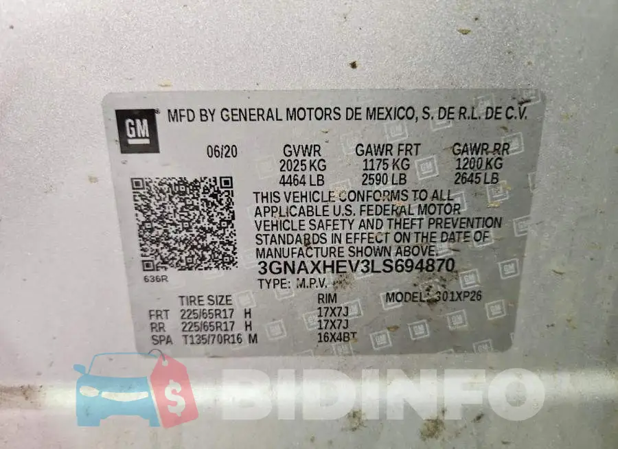 3GNAXHEV3LS694870 Photo# 13