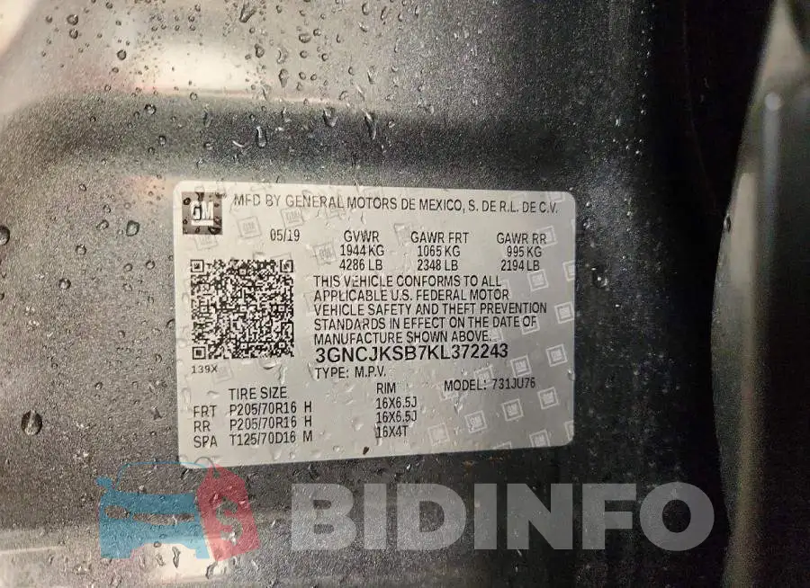 3GNCJKSB7KL372243 Photo# 14