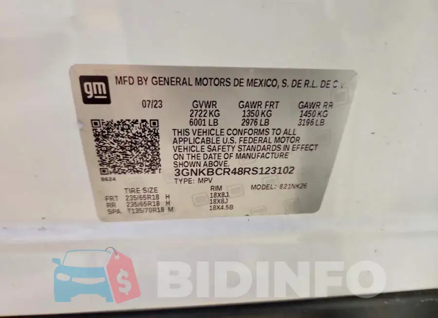 3GNKBCR48RS123102 Photo# 14