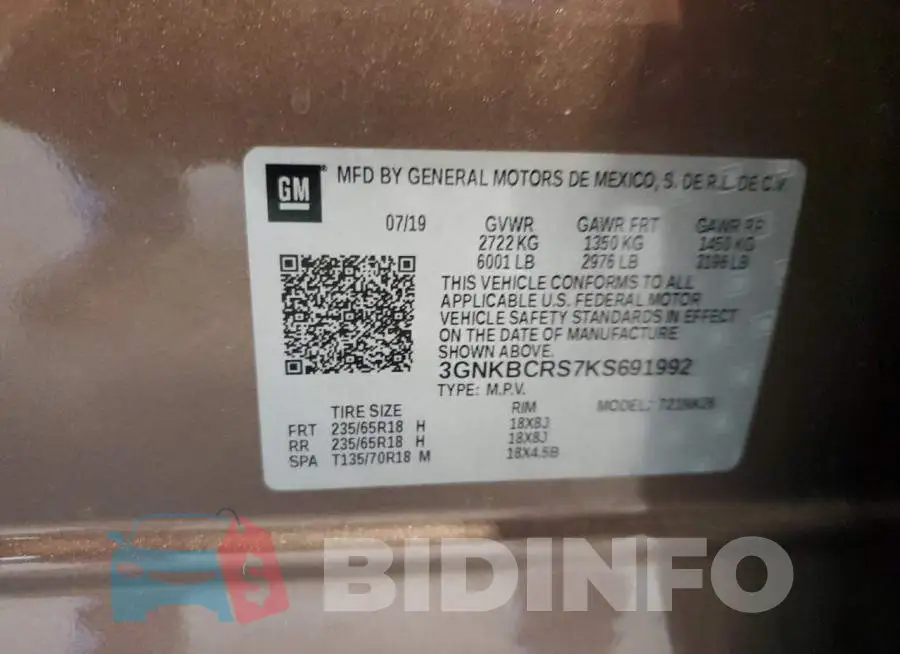 3GNKBCRS7KS691992 Photo# 13