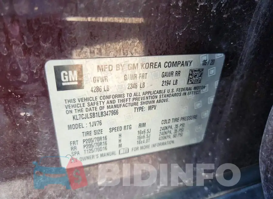 KL7CJLSB1LB347966 Photo# 12