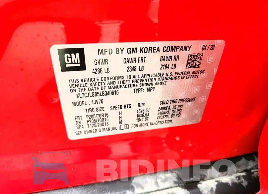 KL7CJLSB5LB340616 Photo# 13