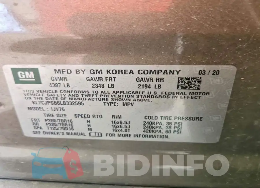 KL7CJPSB6LB332595 Photo# 13
