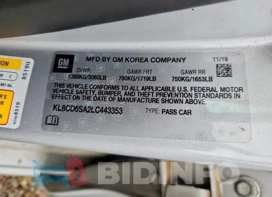 KL8CD6SA2LC443353 Photo# 13
