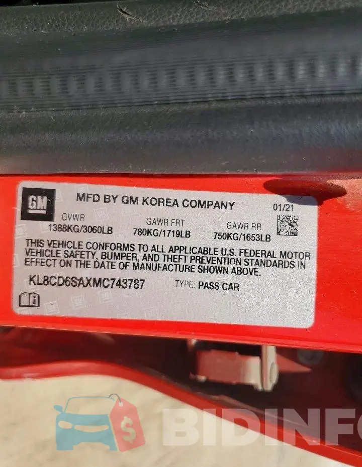 KL8CD6SAXMC743787 Photo# 13