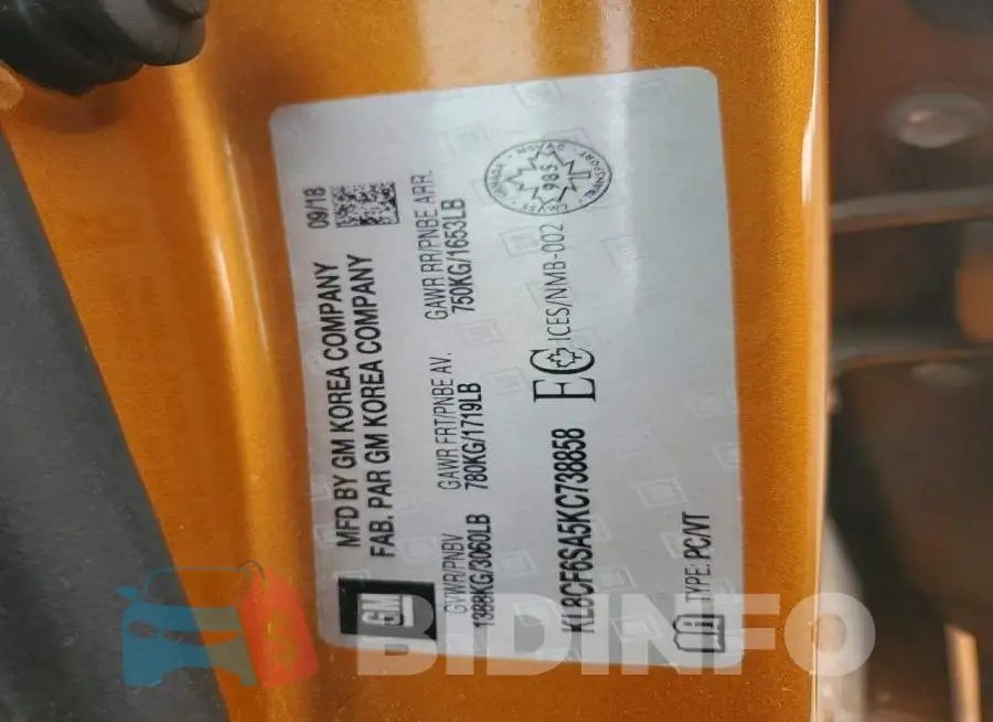 KL8CF6SA5KC738858 Photo# 12