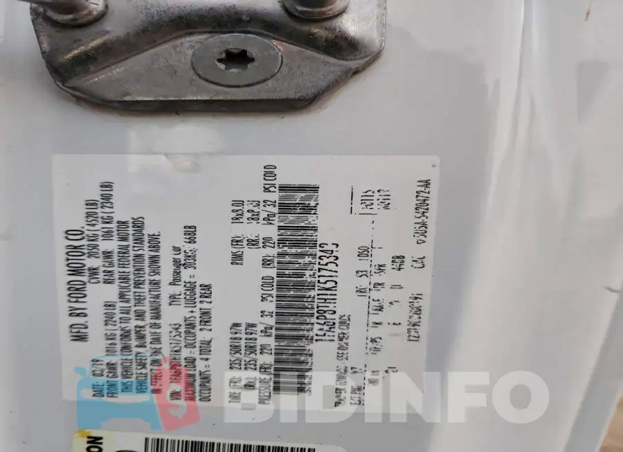 1FA6P8TH1K5175343 Photo# 12