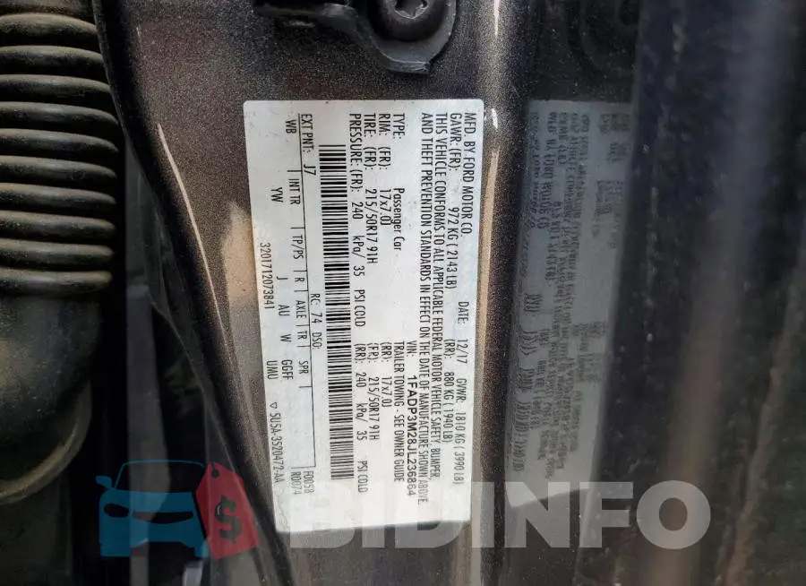 1FADP3M28JL236864 Photo# 12