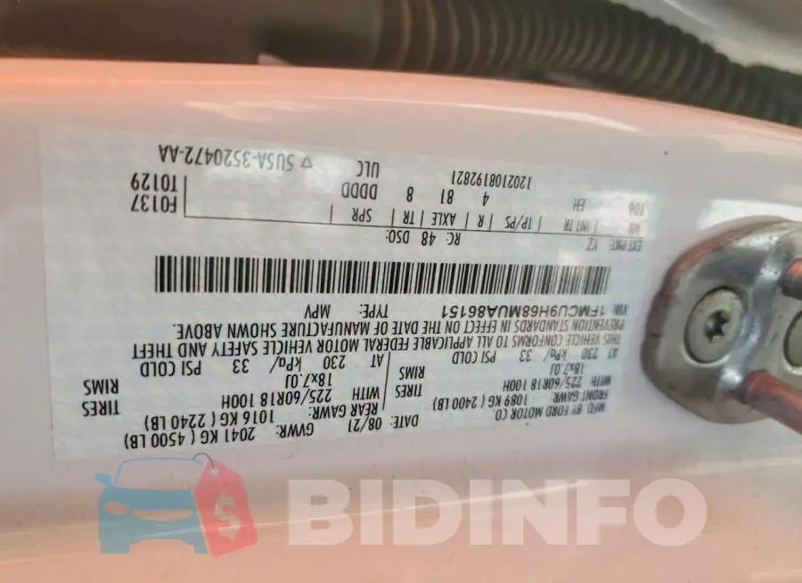 1FMCU9H68MUA86151 Photo# 13