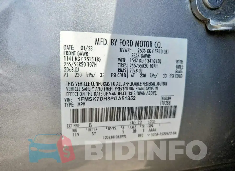 1FMSK7DH8PGA51352 Photo# 13
