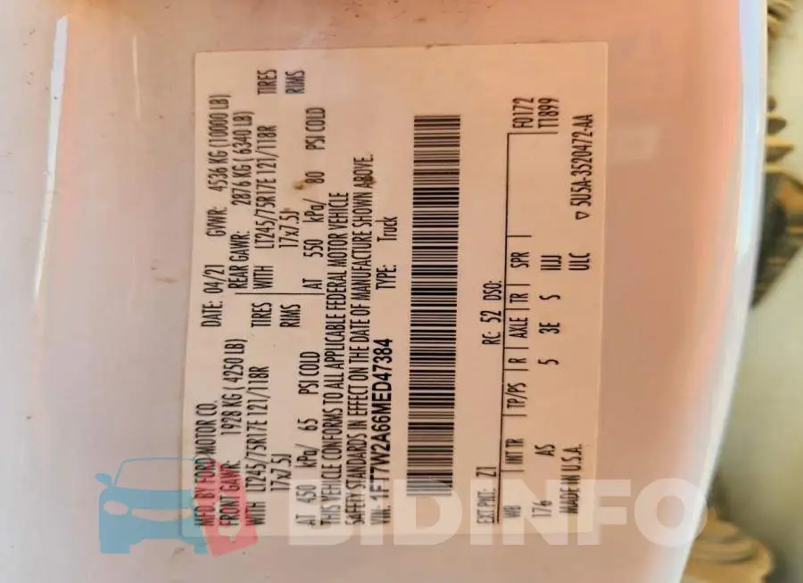 1FT7W2A66MED47384 Photo# 13