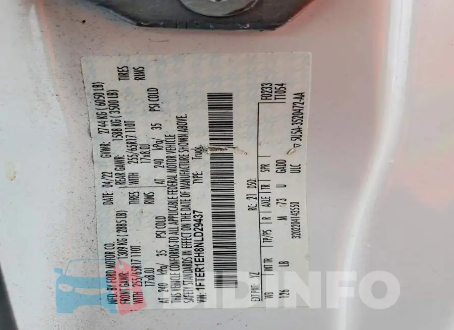 1FTER1EH8NLD29437 Photo# 12