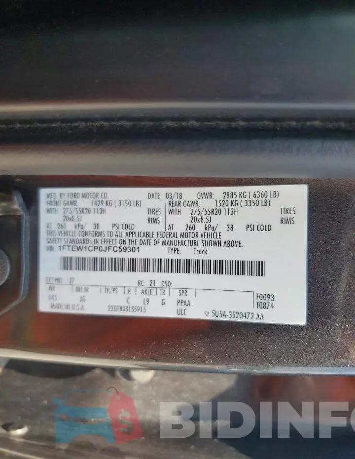 1FTEW1CP0JFC59301 Photo# 13
