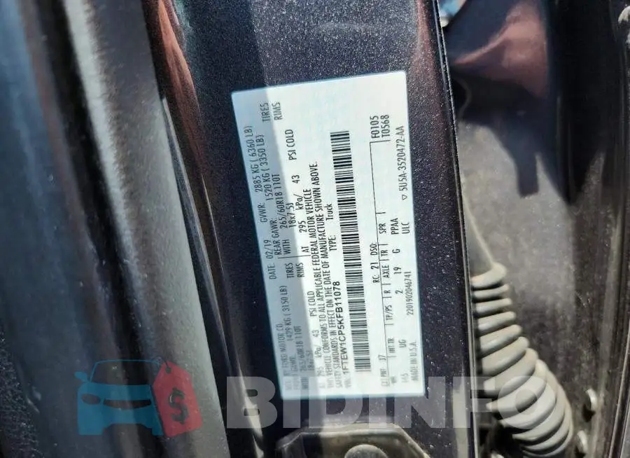 1FTEW1CP5KFB11078 Photo# 13