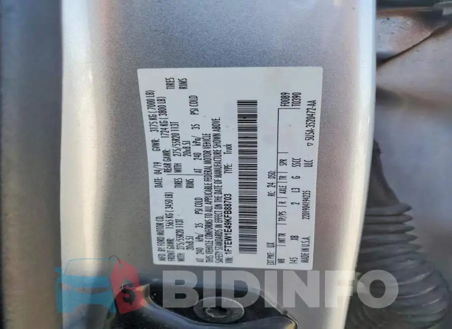 1FTEW1E49KFB88703 Photo# 12