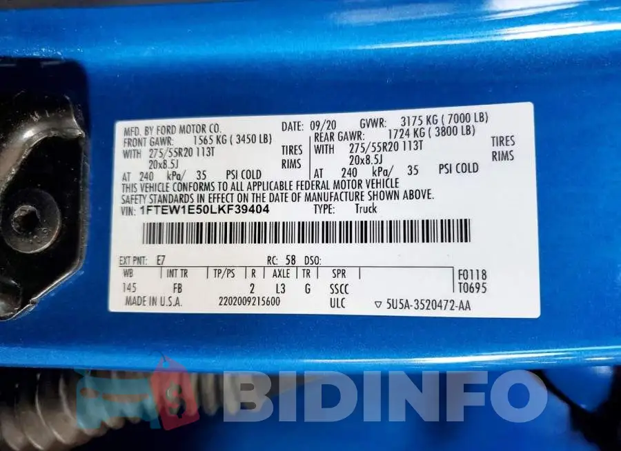 1FTEW1E50LKF39404 Photo# 12