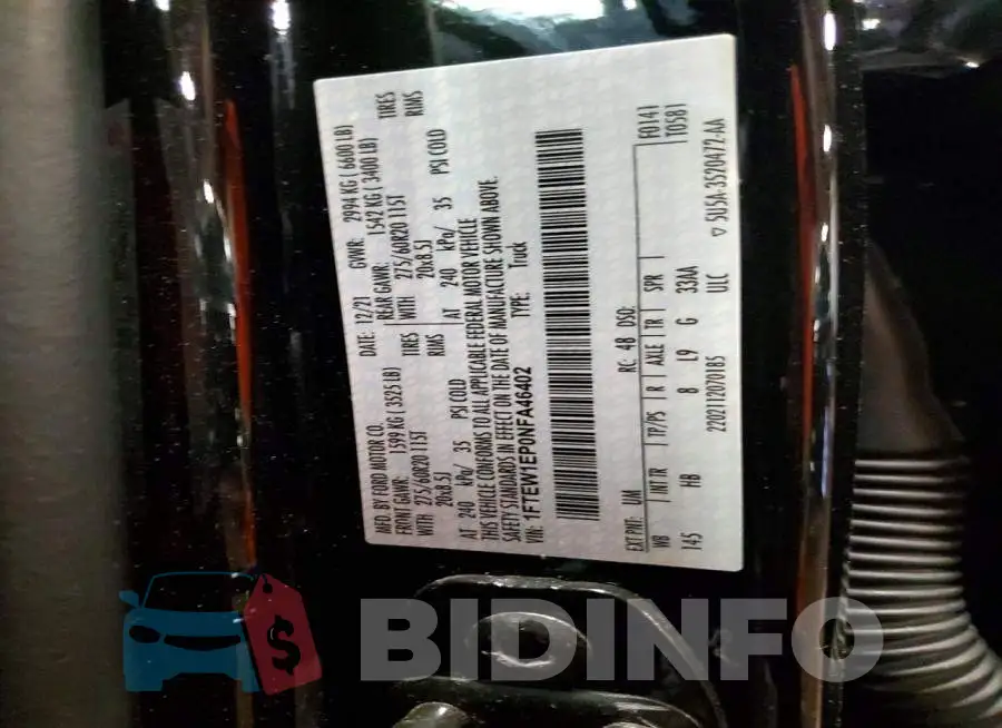 1FTEW1EP0NFA46402 Photo# 12
