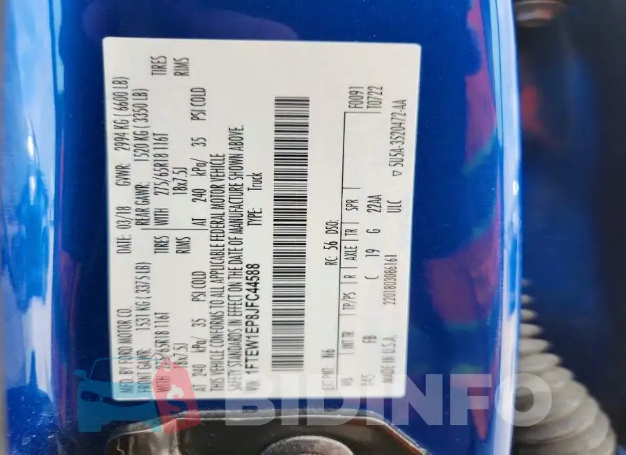 1FTEW1EP8JFC44588 Photo# 12