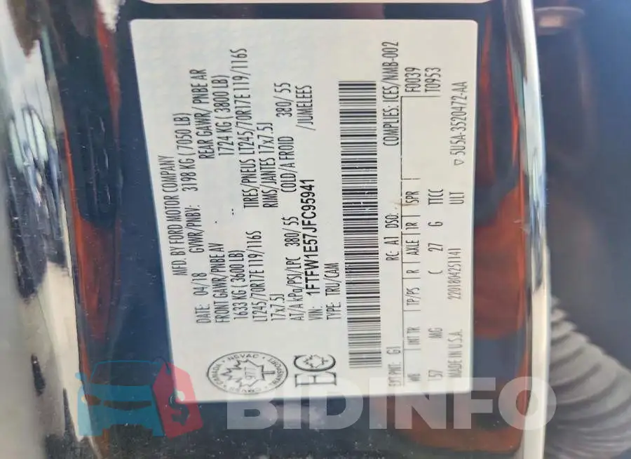 1FTFW1E57JFC95941 Photo# 12