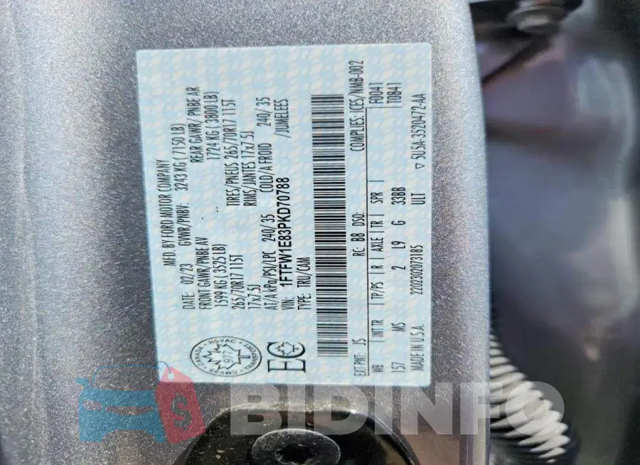 1FTFW1E83PKD70788 Photo# 12