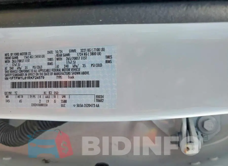 1FTFW1L81RKF24579 Photo# 12
