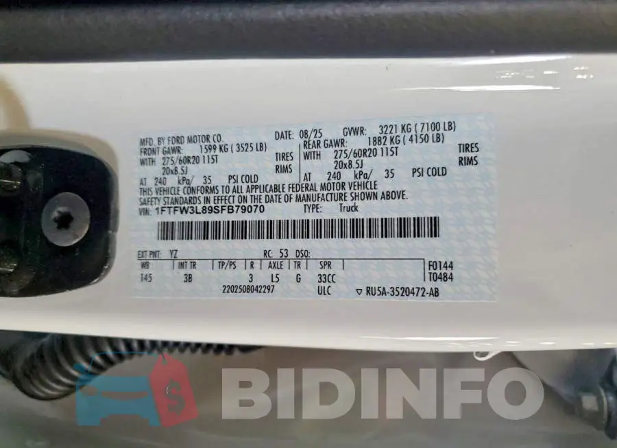 1FTFW3L89SFB79070 Photo# 12