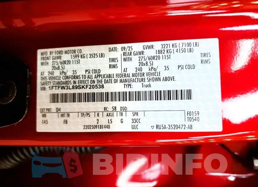 1FTFW3L89SKF20538 Photo# 12